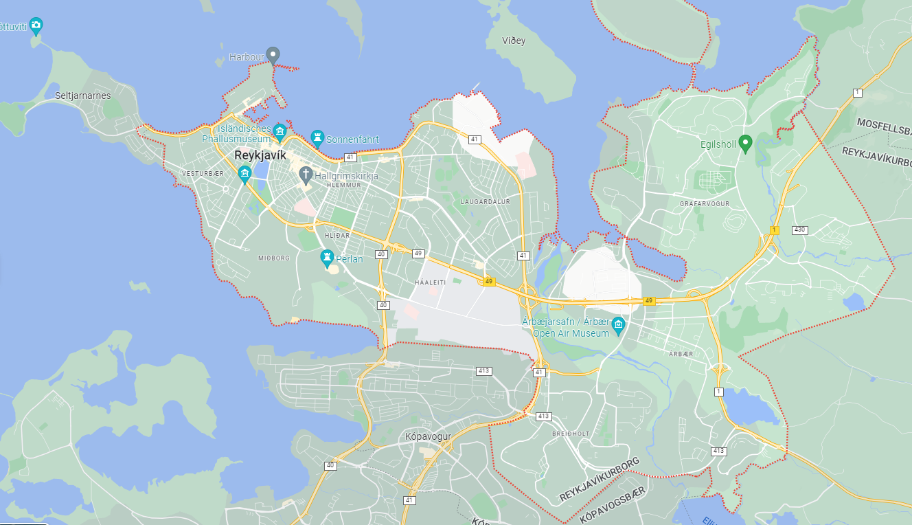 Map Reykjavik